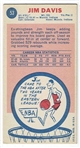 1969 Topps Basketball #53 Jim Davis - Atlanta Hawks